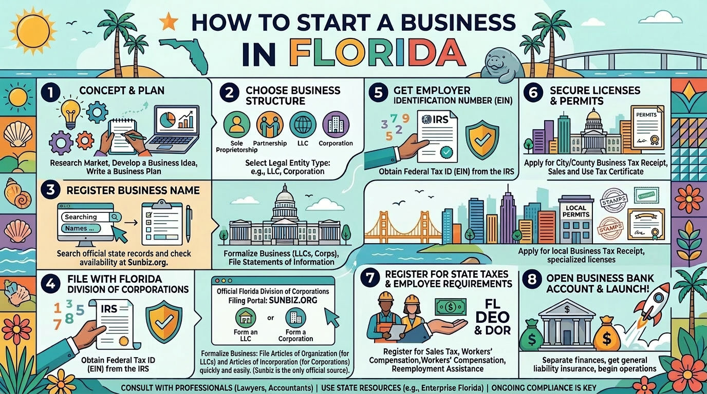 Start Business Poster Florida